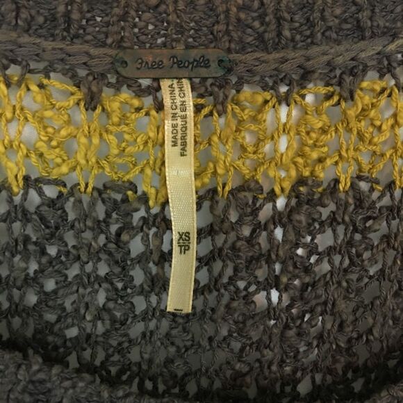 Free People Greenwhich Village Striped Oversized Cotton Knit Sweater Size XS - Picture 4 of 7